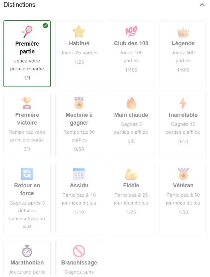 Badges et réalisations des joueurs dans League Dispatcher