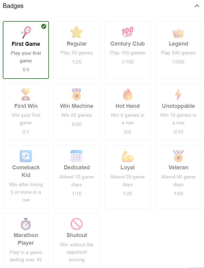 Player badges and achievements in League Dispatcher